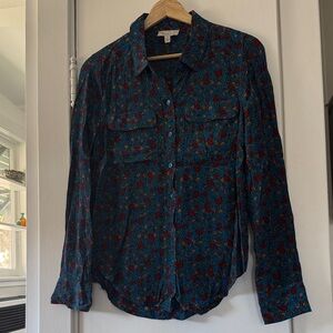 Lucky Brand Women's Blue and Red Blouse